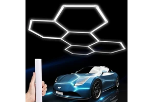 Hexagonal LED Garage Workshop Light Portable IP65 Waterproof Honeycomb Design High CRI 90 5-Year Warranty for Garage Workshop