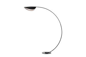 Modern Living Room Bedroom Black Curved Arc Standing Feature Led Corner Floor Lamp