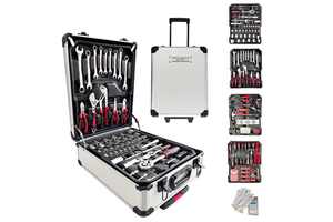 499 Piece Tool Set Kit With Pull-along Suitcase and Aluminum Box Four Layers of Hardware Combination Tools
