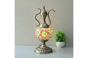 Mouzaik Traditional Glass Table Lamp with Simple Design Electric Decorative Lighting