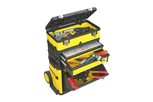 Factory 580x360x720mm 23 Inch Metal Telescopic Handle Tool Box With 150mm Wheels
