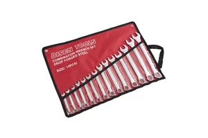 Professional 14Piece Stainless Steel Single End Combination SAE Spanner Tool Set Black Hand Operated Electrical Case