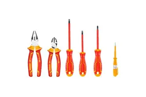 Insulated Electrician Tools Set 6 Pc Voltage Tester Screwdrivers Pliers