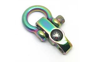 Wholesale Rainbow Adjustable Bow Shackles for Bracelet Findings Survival Bracelet Stainless Steel Shackles Customized LOGO