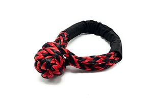 High Quality Red Fiber UHMWPE Soft Shackle 12 mm Off-Road Rescue Emergency Tool with Protective Sleeve