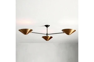 Modern Industrial Antique Brass Ceiling Lamp for Living and Dining Room Decor Retro Style