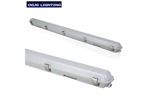 IP66 Waterproof Tri-proof PC LED Linear Tube Light Fixture with Dimming Options and 5-Year Warranty