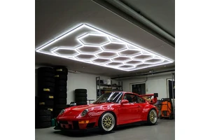 Factory Direct Sales Hexagon Garage Lights for Garage Ceiling and Car Workshop 14 Grid LED Honeycomb Lights