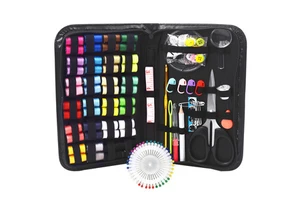 172pcs Portable Sewing Kit Gift for Beginners Includes Thread Needle Scissors Measure Tape Thimble for Knitting
