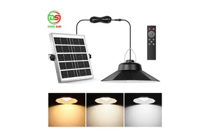 Upgraded Motion Sensor Solar Shed Light Solar Pendant Light 5 Lighting Modes 1200LM IP65 Waterproof Dimmable Lamp