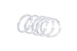 12pcs Pack Bath Curtain Buckle Hanging Ring Plastic Shower Curtain Hooks Rings