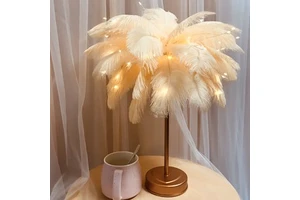 Creative Feather Lamp Home Decoration Living Room Decor Night Lighting Table Lamp Bedside Ornaments Home Accessories