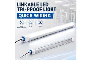 Fast Wiring Linkable LED Tri-Proof Light with Quick Snap Installation for Warehouses Factories and Engineering Projects