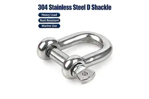 304 Stainless Steel D U Shackle, Industrial Lifting Ring, Anti-Corrosion Heavy-Duty Marine Connect Hardware