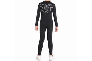 Men's Black Full Sleeve Compression Set Crew Neck Breathable Spandex Polyester Long Sleeve Top And Pants All Seasons Solid Kit