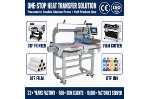 Heavy Duty Dual Station Automatic Pneumatic Heat Press Machine For Custom Clothing Garment Printing