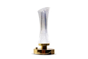 Modern Restaurant Led Table Lamp Rechargeable Crystal Reading Lamp 3 Color Dimming Swan Waist Football Night Light Desk Lamp