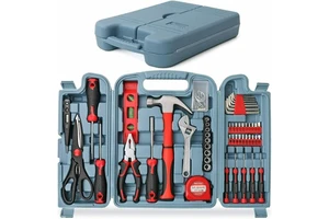 Household Tool Set Multi-purpose 54 Pieces Tool Kit Set General DIY Repair & Maintenance Red & Black