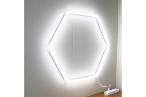 Hexagon LED Garage Light Bright Car Detailing Ceiling LED Shop Light for Warehouse Workshop Gym Basement Car Care Wash Room