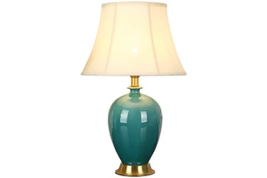 Simple Modern Table Lamp Ceramic Brass Interior Decor Lamp Hotel Room Reading Lighting Bedroom Bedside Night Light E27 Lamp Cup
