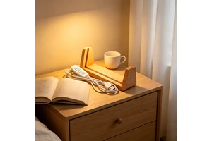 3 Color Dimmable Wooden LED Lamp Base U Groove Light Stand for Acrylic Sign Display OEM ODM