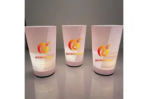 Richshining LED Cup Spot Water-sensitive Luminous Water Cup PS Material with Cup Lid Straw LED Water Sensor