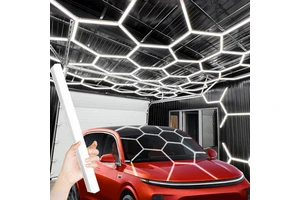 High Quality Car Shop Garage Dimmable Hexagonal Led Ceiling Lights Tyre Sino Hexagon for My Gym Garage Workshop Ceiling