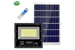 200W Outdoor Solar LED Street Light Bright Floodlight with Remote Control IP65 Rating for Spotlights and Floodlights