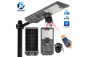 High Quality Outdoor Lighting Ip65 Waterproof Remote Control 300watt 500watt Solar Street Light Cctv Camera Street Lamp