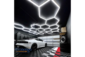 Honeycomb LED Lights Car Light Wash Workshop and Garage Hexagonal Lamps for Parking Garage Luminaires