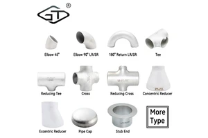 Coude Inox Echappement 635 Api 5l Stainless Steel 304 316l Bw Pipe Fitting Seamless 45 90 180 Degree Elbow Tee Cross Reducer