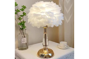 Creative Decoration Tree Feather Lampshade Indoor Lighting Bedside Desk Night Lights Home Decor Table Lamp