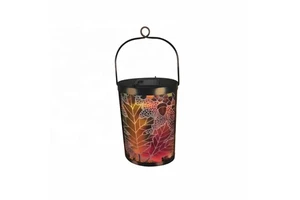 Jiaxing Hongyue New Design Solar Metal Glass Lantern Solar Glass Light