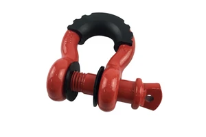 Heavy Duty Drop Forged Bow Type US Towing Shackle Marine Hardware with Galvanized & Rubber Protective Sleeve Snap Shackle