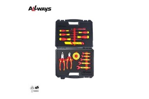 AllwaysTools 15PCS Insulated Tool Set Electricians Professional VDE Hand Tools Include Cable Knife OEM Supported 1 Year Warranty