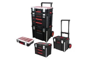 Vertak 3 Layers Rolling Stackable Drawer Tool Box Hard Shell Wheeled Waterproof Empty Garage Toolbox for Car Repair