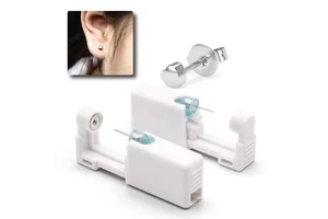 Self Ear Piercing Gun with Heart Love Studs Personal Ear Piercing Tool Kit Painless Ear Piercer Disposable