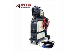 APEXYN 380V 500A MIG Welding Machine Built-in Tool Box 103KG Stainless Steel 0.8mm Spool Industrial Welding Trolley MIG500TR