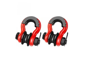 2pcs 3/4 U-Type D-Ring Shackle 50LB Heavy Duty Alloy Steel Powder Coated Tow Hooks Off-Road 4x4 Pulley Block Trailer ARCTICSUN