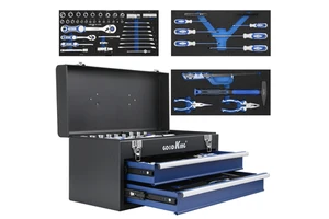 GOODKING 74 Pcs Tool Set,Household and Auto Repair Tool Kit with 3-Drawer Metal Box,TOP Factory Direct Sales OEM 17401