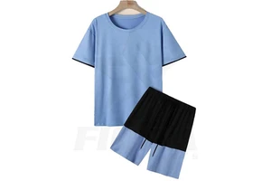New OEM Gym Summer Sports Suit Loose Fitting T-Shirt Short Sleeved Minimalist Cropped Pants Casual Men'S Suit Set for Students