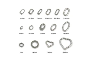 Premium Quality Oval Snap Buckle Ring Raw Stainless Steel Spring Gate Clasp For Craft Jewelry Making Accessories