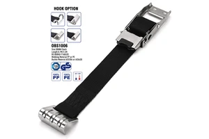 800KG Stainless Steel Ratchet Tie Down Over Center Buckle Adjustable Cargo Lashing Straps With Flat Hook