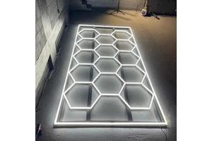 Aoying Hot Sale Car Workshop Ceiling LED Hexagon Lights High Quality Auto Repair Shop Garage Detailing Lighting