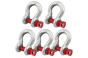3/8'' D Ring Anchor Shackles Galvanized Screw Pin Heavy Duty Alloy Steel Shackle Tow Strap/Winch1 Ton (2204 Lbs) Working Mining