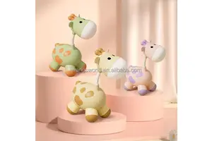 WANG'S WORLD Deer LED Night Light Soft Light Eye Protection USB Charging Dimmable Plastic Creative Gift Bedside Bedroom