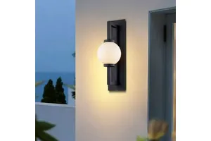 Modern Square Aluminum IP44 Waterproof Black LED Decorative Wall Lamp for Outdoor Home Use