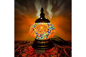 Turkish Vintage Handcrafted Mosaic. Romantic Outdoor Camping USB Powered Table Lamp.
