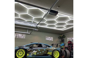 6000K Colorful Ambient Honeycomb Led Ceiling Light DIY Linkable LED Hexagon Garage Lights Kit for Workshop Car Care Wash Room