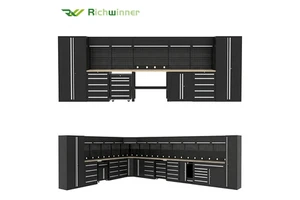 RW Garage Storage Combination Tool Cabinets Metal Heavy Duty Workbench Tool Box Cabinet Workshop Trolley With Tools